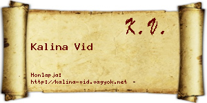 Kalina Vid névjegykártya